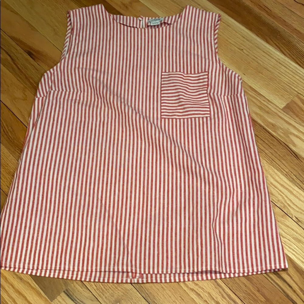 J crew factory linen striped shirt NWOT